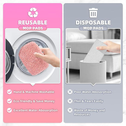 Linuow® 4 Pack Reusable Mop Pads