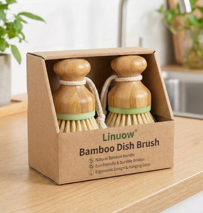 Linuow® Bamboo Dish Brush